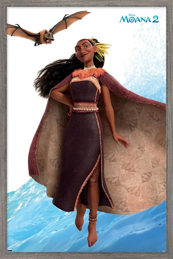 Trends International Disney Moana 2 - Matangi Wall Poster, 22.4L x 14.7W, Barnwood Framed Version