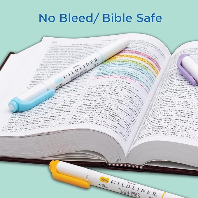 Zebra Pen Mildliner Dual-Tip Highlighter Set, Broad and Fine Point Tips, No Bleed, Ideal for Bible Highlighting, Journaling, School and Office Supplies, Tropical Bisque Ink Colors, 10-Pack (78301)