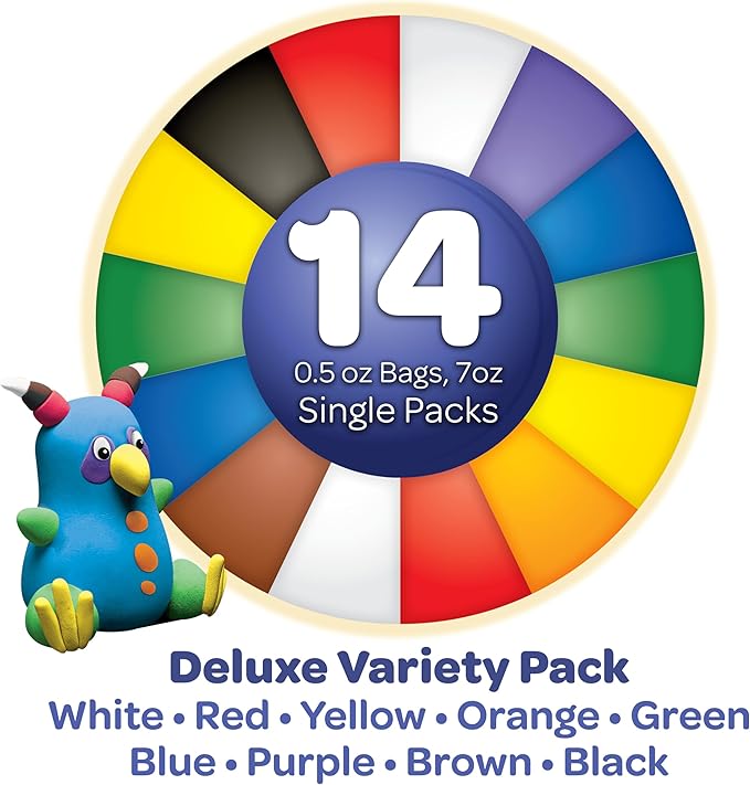 Crayola Model Magic Deluxe Variety Pack (14ct), Essential Easter Basket Stuffers, Kids Air Dry Clay, 7oz, Bulk Modeling Clay Alternative, Gift for Kids, Ages 4+