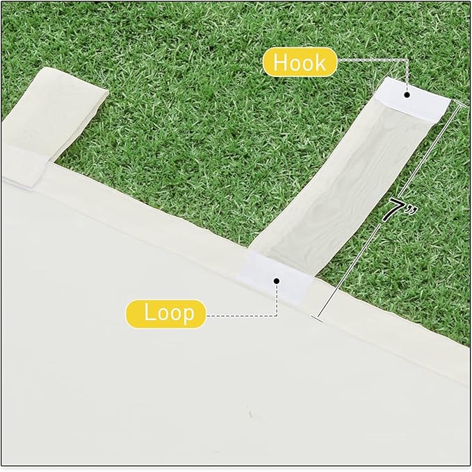NICETOWN Outdoor Sheer Curtain for Patio Waterproof, Detachable Sticky Tab Top Elegant Sheer Panel Lightweight Drape for Pergola with Rope Tieback, 1 Panel, W54 x L84, Beige