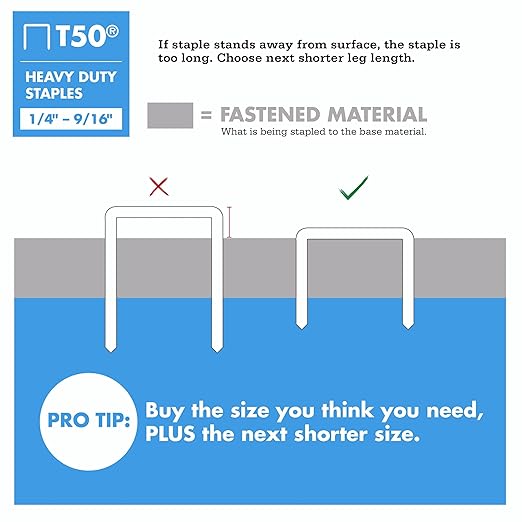 ARROW 50MP T50 Heavy Duty Staples Multipack, Staples for Upholstery, Crafts, General Repairs, Includes 1/4", 3/8" and 1/2" Sizes, 3/8" Crown Size, 1875-Pack