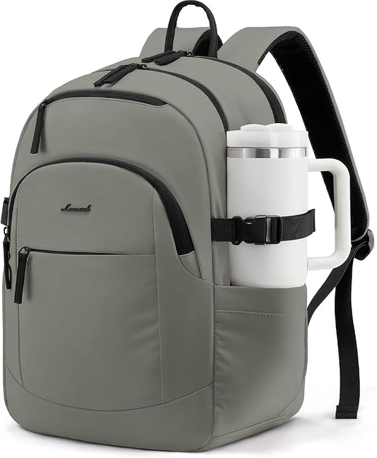 LOVEVOOK 5-Layer 17.3 Inch Laptop Backpack for Women, Work Business Computer Bag, College School Daypack, Travel Personal Item & Casual Purse, Sage Green