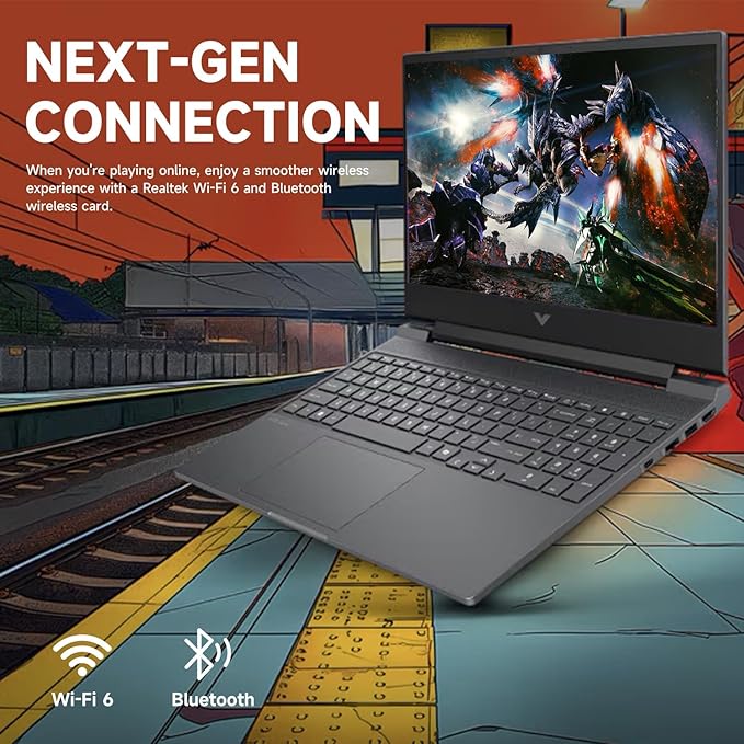 HP Victus RTX 4050 AI Gaming Laptop with Copilot, 15.6 FHD 144Hz, AMD Ryzen 7 7445HS(Beats Intel i7-13700), NVIDIA RTX 4050, 16GB DDR5 RAM, 1TB SSD, Backlit KB, Bundle with PCO Laptop Cooler