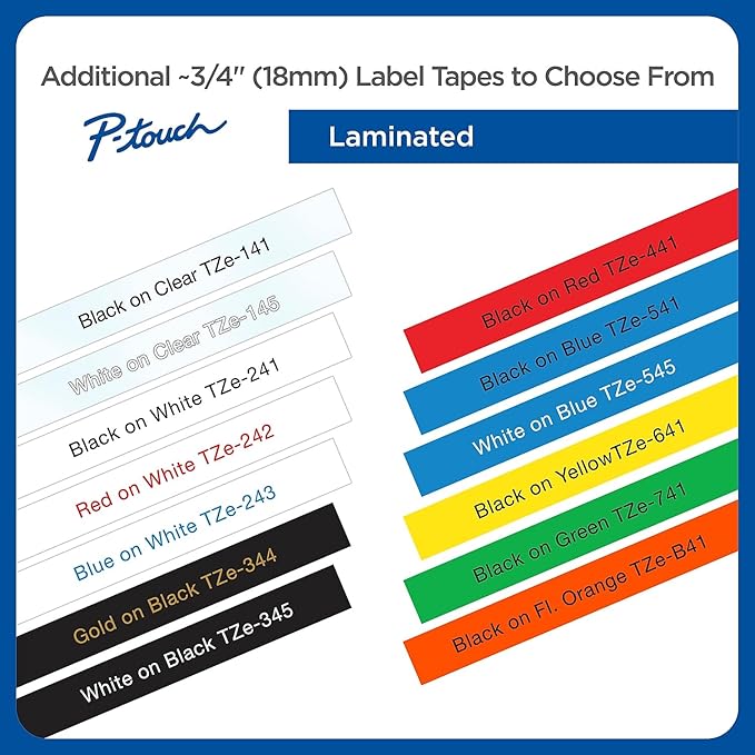 Brother P-Touch TZe-S241 Laminated Extra Strength Label Maker Tape, 3/4-inch x 26-2/10', Black on White (TZe-S241)