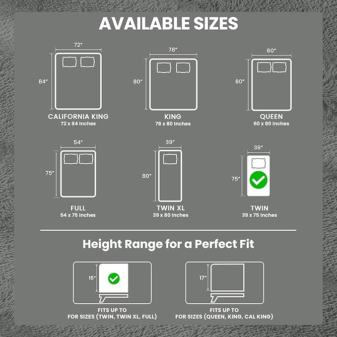 Utopia Bedding Waterproof Mattress Protector Twin Size, Premium Terry Mattress Cover 200 GSM, Breathable, Fitted Style with Stretchable Pockets (Gray)