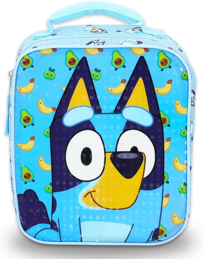 Bluey Backpack and Lunch Box Set - Bundle with 15" Bag, Lunch Box, Bottle, Stickers, More | Bluey & Bingo School Supplies (Multicolor)