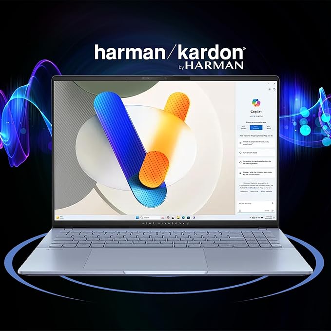 ASUS Vivobook S16 AI PC Laptop 16" 2.8k OLED 120Hz (600nits HDR, 100% DCI-P3) Intel 16-core Ultra 9 285H 32GB DDR5 2TB SSD Backlit For Creator Business Professional Work Win11Pro ICP Hub w/Copilot+ AI