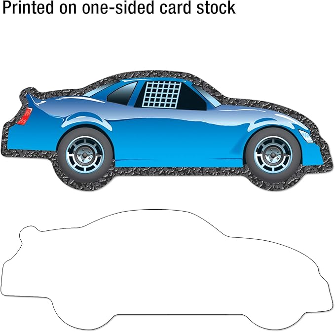 Carson Dellosa 36-Piece Race Car Cutouts, Colorful Cardstock Car Decor for Bulletin Board, Name Tags, Posterboard, NASCAR Themed Classroom, Party, and Locker Decorations
