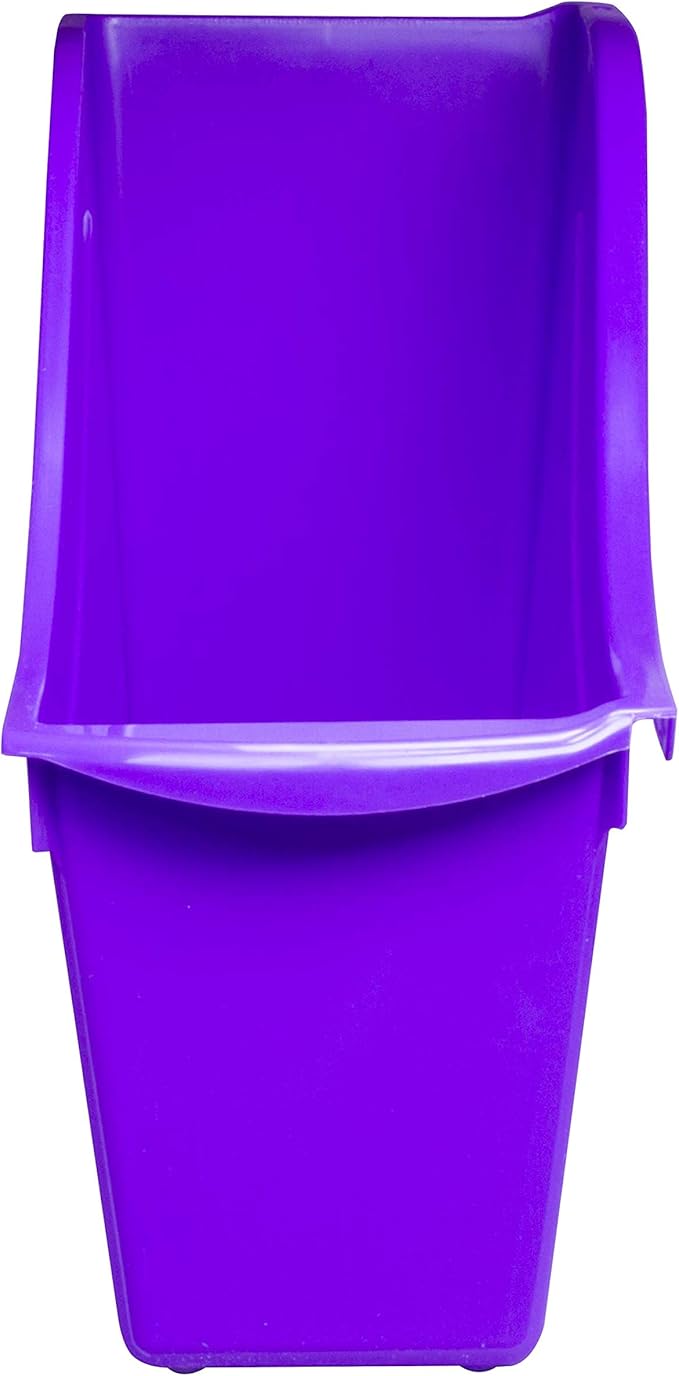 Storex Small Book Bin – Interlocking Plastic Organizer for Home, Office and Classroom, Purple, 6-Pack (71110U06C)