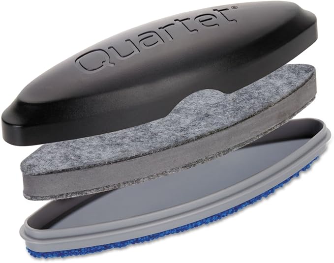 Quartet Eraser, Premium, 3-In-1, Whiteboard/Chalkboard, Magnetic, 6-1/2"x1-3/8", Black (BFEB3)