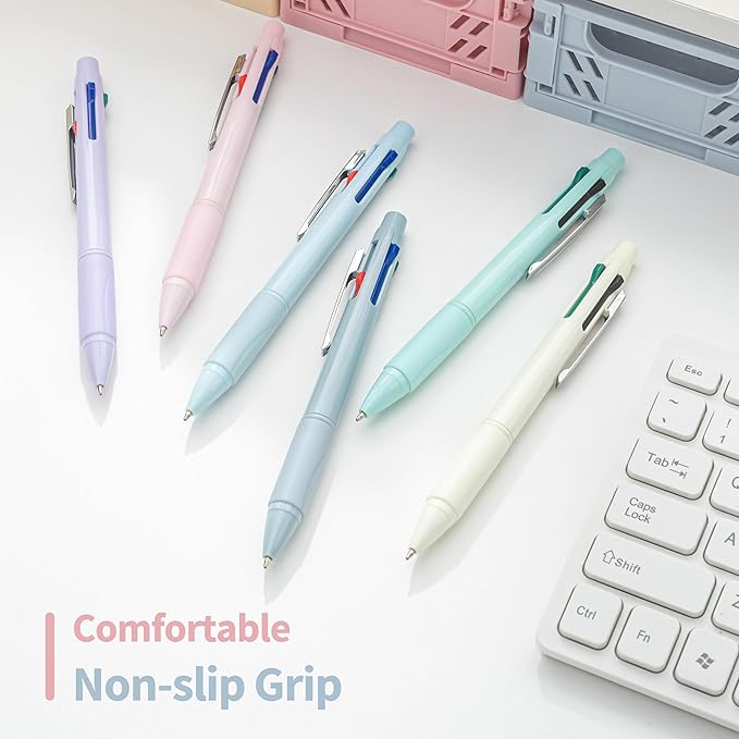Multicolor Ball Point Pens 4-in-1 Colored Pens (1.0mm) Assorted Inks 4-Color Ballpoint Pen (12-count)
