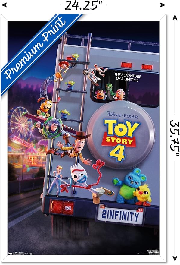 Trends International Disney Pixar Toy Story 4 - Final One Sheet Wall Poster, 22.375" x 34", White Framed Version