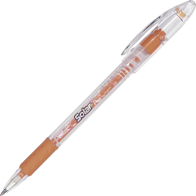 Pentel Solar Pop Neon Gel Pen, 0.6mm Fine Line, Assorted Colors, Pack of 4 (K96BP4M)