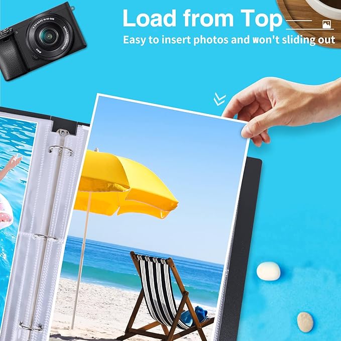 30 Pack Photo Sleeves for 3 Ring Binder - (8x10, for 60 Photos), Archival Page Protectors, Clear Plastic Album Refill Pages, Postcard Sleeves, Acid-Free