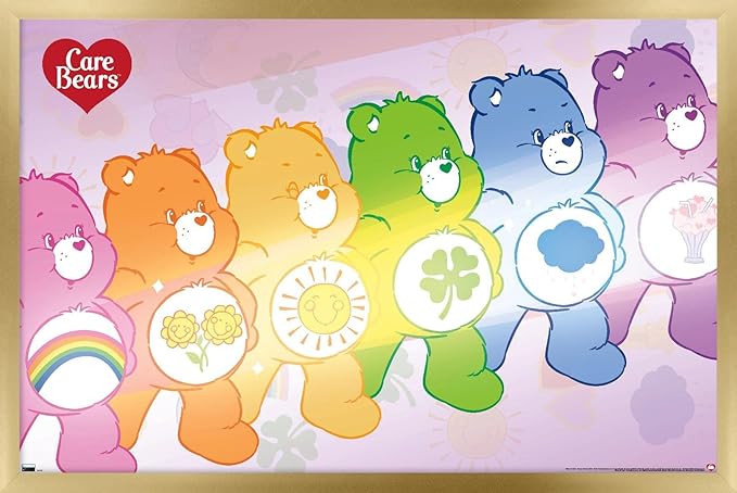 Care Bears - Care Bear Stare Wall Poster, 22.4L" x 14.7W", Gold Framed Version