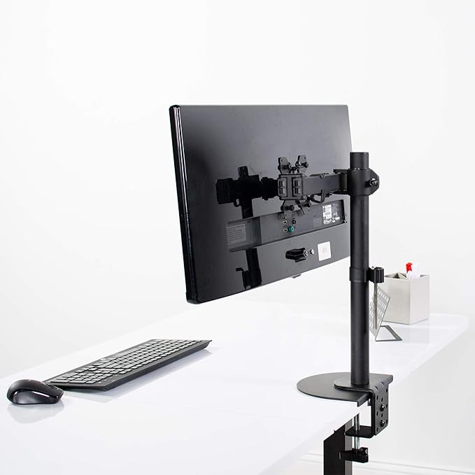 VIVO Steel Reinforcement Bracket Mount Plate for Thin, Glass, and Other Fragile Table Top Surfaces, Compatible with Most Monitor Stand C-Clamp Installations, Anti-Slip No Scratch, Black, STAND-AC01R