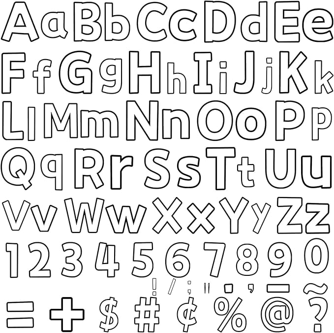 266 Pcs Letters Combo Pack Set Bulletin Board Letters White & Black Letters and Number Accents for Kids Bulletin Board Display Home School Classroom Decor