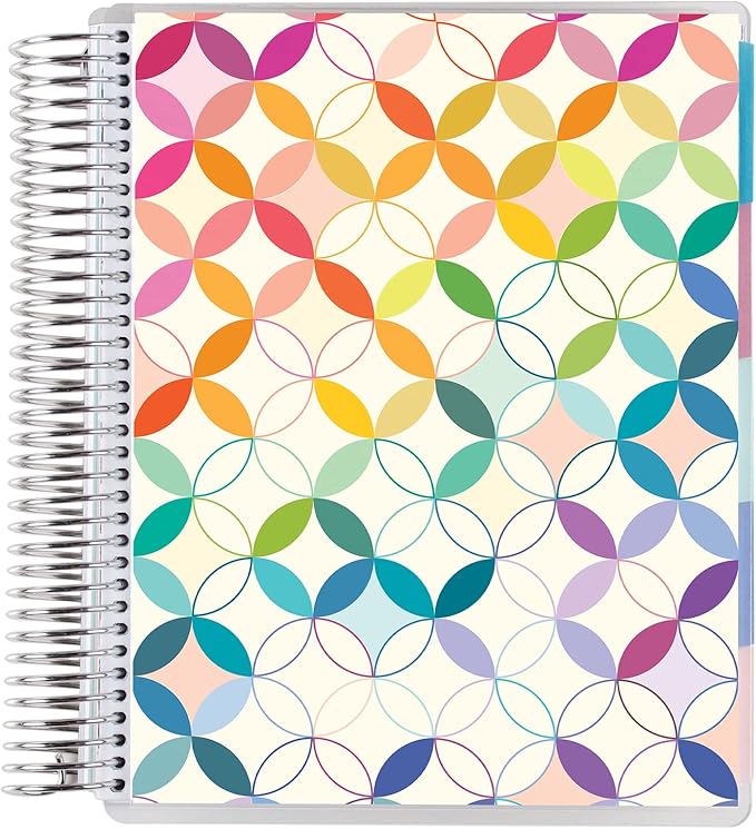 7" x 9" 12 Month Undated Spiral Bound Life Planner - Mid Century Circles Cover + Mid Century Circles Interior Pages. Undated Vertical Weekly and Monthly Agenda by Erin Condren.