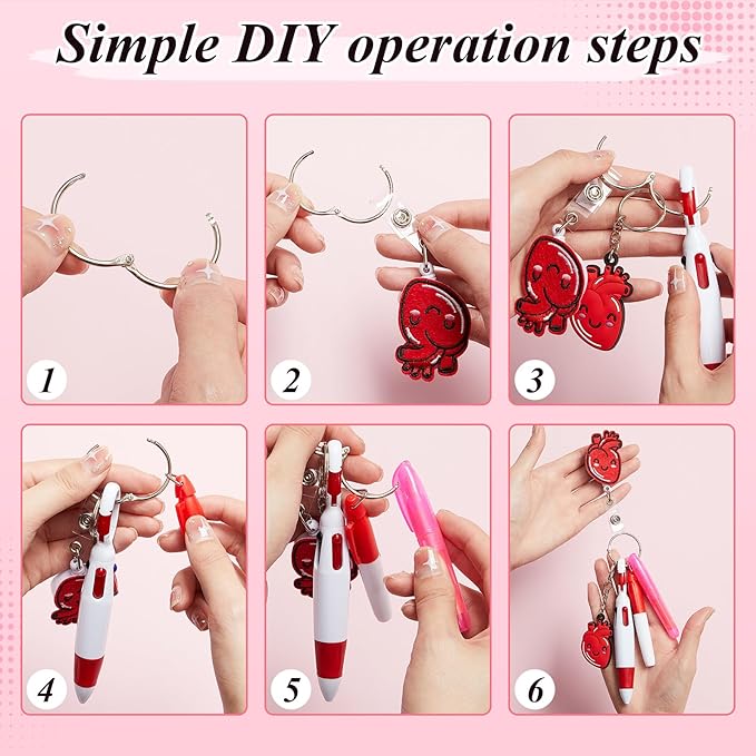 Henoyso 54 Pcs Nurse Badge Reel Pens Mini Highlighter Pens Bulk Nursing Week Appreciation Gifts Badge Accessories Retractable for Cna Medical Assistant Christmas Women (Classic)