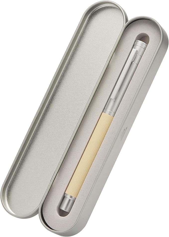 Silver Birch Forest Aluminum Fountain Pen Extra Fine Nib with Converter and Metal Case Set By Asvine