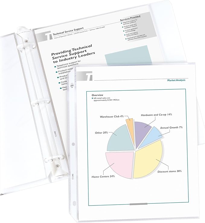 C-Line Top Loading Economy Weight Poly Sheet Protectors, Reduced Glare, 8.5 x 11 Inches, 100 per Box (62017)
