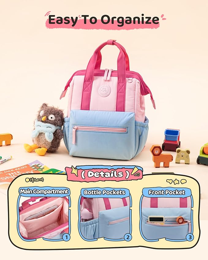 LOVEVOOK Toddler Backpack for Boys Girls 2-4, Mini Kids Backpack preschool Daycare Bag, Puffer Lightweight Kindergarten Bookbag for Travel, Small School Bag for Kids