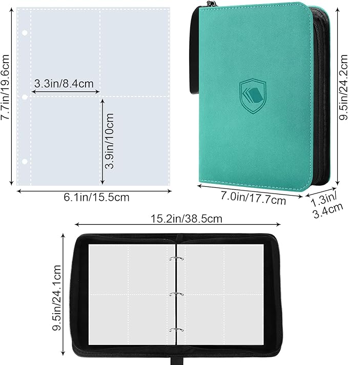 440 Pockets Trading Card Binder, PU Cover Zipper Card Collection Album, Sturdy Card Folder Holder for MTG, TCG, Game Cards, Sports Cards