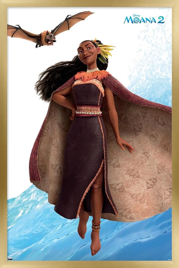 Trends International Disney Moana 2 - Matangi Wall Poster, 22.4L x 14.7W, Gold Framed Version