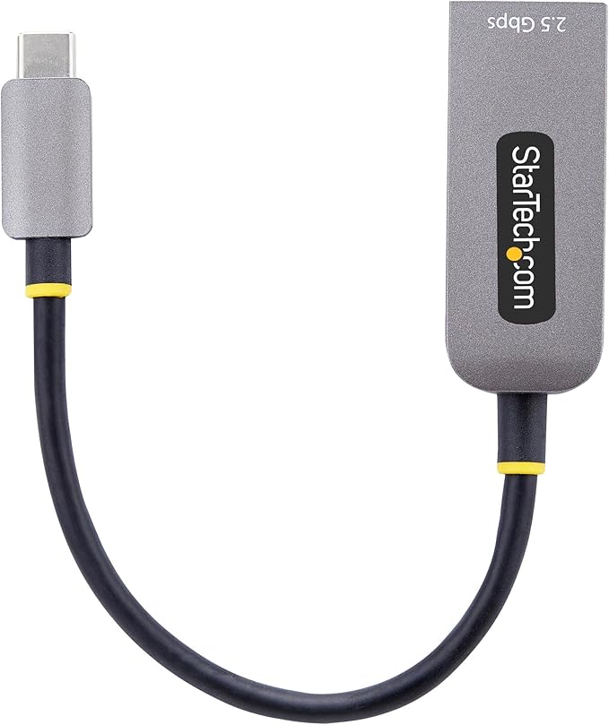 StarTech.com 2.5GbE USB-C to Ethernet Adapter, NBASE-T NIC, USB 3.0 Type-C 2.5/1G Multi Speed Network, Thunderbolt Compatible