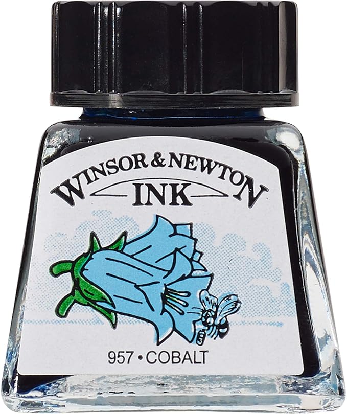 Winsor & Newton Drawing Ink, 14ml Bottle, Cobalt