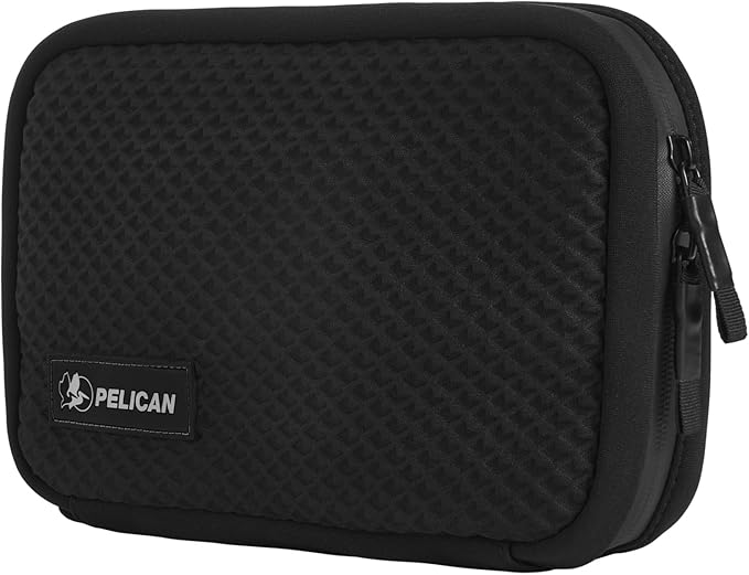 Pelican Electronic Organizer Travel Case - Portable Storage Bag with Multiple Storage Mesh Pockets for Cables, Chargers, Power Bank, AirPods - Cord Organizer and Airplane Travel Essentials Bag - Black