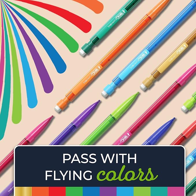 BIC Color Cues Mechanical Pencil Set, 60-Count Pack, Black, Fun Color Pencils for School, Perfect for School Supplies