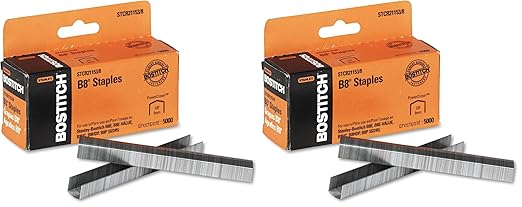 Bostitch B8 PowerCrown Staples, 0.375 Inch Leg, 45 Sheet Capacity,Box (STCR21153/8), 5000 Count (Pack of 2)