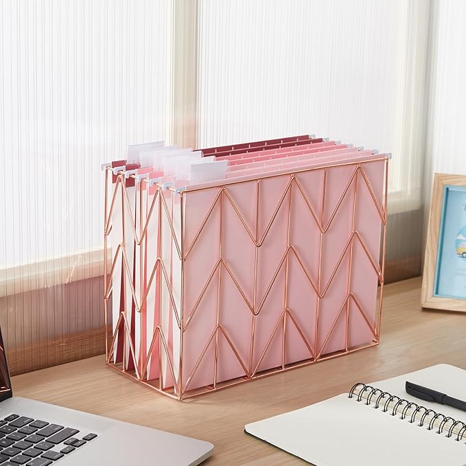 Y YOMA 36 Pack Gradient Hanging File Folders Letter Size Decorative Hanging Folder Pretty File Folder Organizer for Filing Cabinet Office Home with 1/5-Cut Adjustable Tabs, Cute Pink