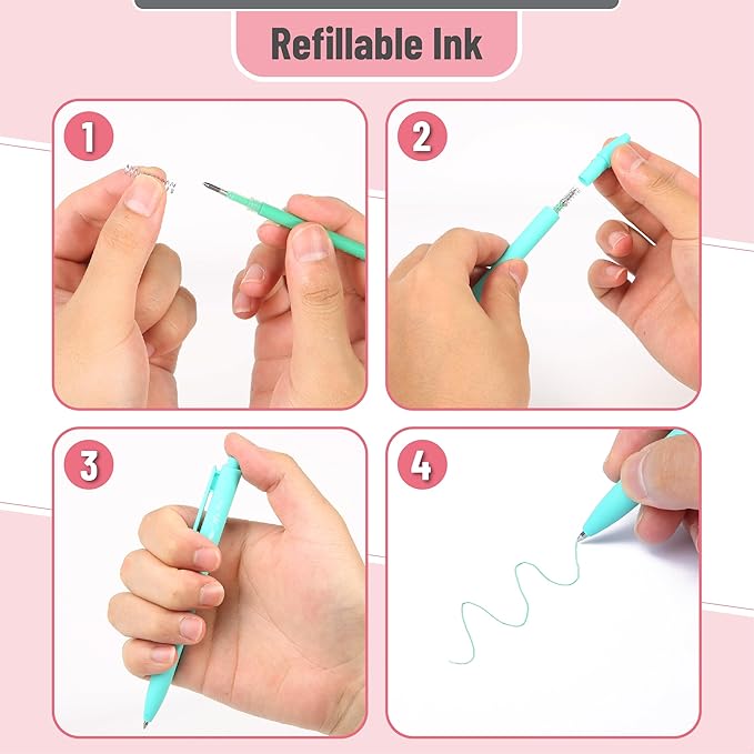 Mr. Pen- Retractable Gel Pens, 12 Pack, Assorted Colors, Fast Dry, Gel Pens Fine Point 0.7mm