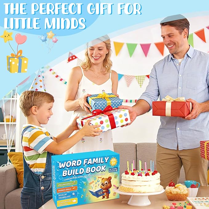 YOTOY 30 Read and Rhyme Flip Books, Word Family ABC Vocabulary Flashcards, Phonics Flash Cards, Kindergarten Sight Word - Learn to Read Activity Games, Toys for Kids Toddlers Ages 2 3 4 5 8 Years Old