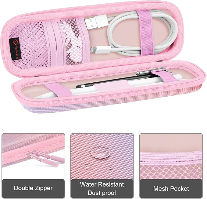 Fintie Holder Case for Apple Pencil Pro, Apple Pencil (USB-C / 1st / 2nd Generation), PU Leather Carrying Bag Sleeve Compatible with Pen, USB Cable, Samsung Stylus, Fantasy Ombre