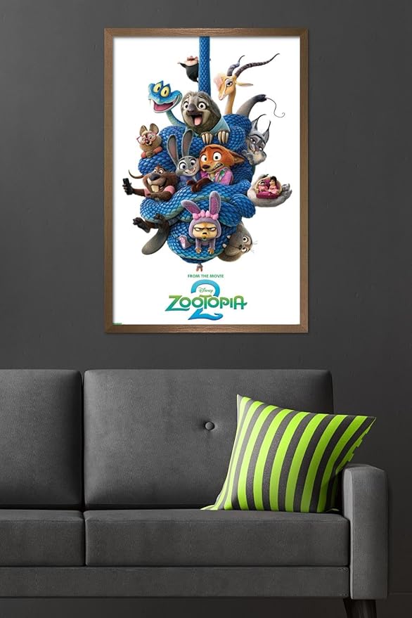 Disney Zootopia 2 (2025) - Group One Sheet Wall Poster, 34L" x 22.4W", Bronze Framed Version