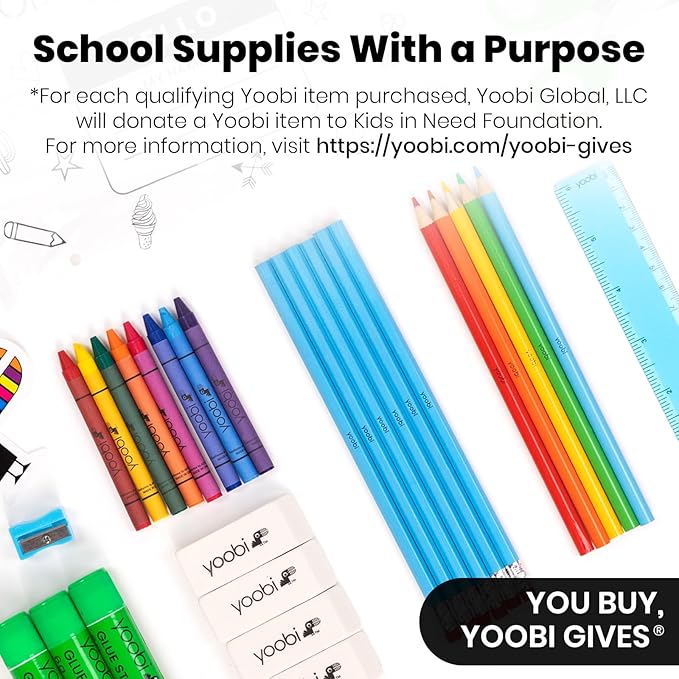 Yoobi 2 Inch Binder and 8 Tab Dividers Set, 4 Pack of 3 Ring Binders with Plastic Cover, 2 Pockets and D Rings, 4 Pack of Binder Organizer Tabs with Blank Sticky Labels, Office or School Supplies