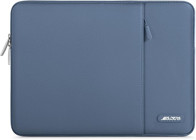 MOSISO Laptop Case 14 inch, 14 inch Laptop Sleeve Compatible with HP Lenovo Dell ASUS Acer, HP Stream, Dell Latitude, Lenovo IdeaPad, Polyester Vertical Computer Sleeve Bag with Pocket, Steel Blue