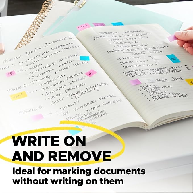 Post-it Flags, 1 in. x 1.7 in., Twelve Dispensers with 50-Count Yellow Sticky Tabs Per Dispenser (600 Flags Total), Removable Page Markers for Planners, Journals, and Calendars