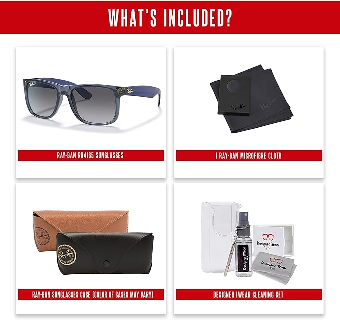 Ray-Ban RB4165 JUSTIN Sunglasses For Men For Women+BUNDLE with ACCESSORY EYEWEAR KIT