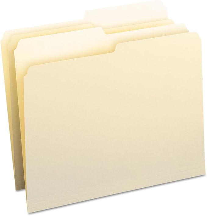 Smead SuperTab File Folder, Oversized 1/2-Cut Tab, Letter Size, Manila File Folders, 100 per Box (13020)