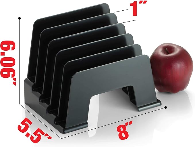 Officemate Recycled Incline Mail Sorter, 5 Sections, Envelopes, 8 X 5.5 X 6, Black