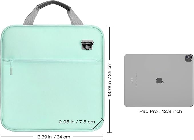 Moko Zipper Binder, 2 Inch 3 Ring Binder with Zipper,500 Sheets Capacity Zipper Binder with Shoulder Strap & Handle,Multi-Pocket Zipper Binder Organizer for Middle School, Mint Green