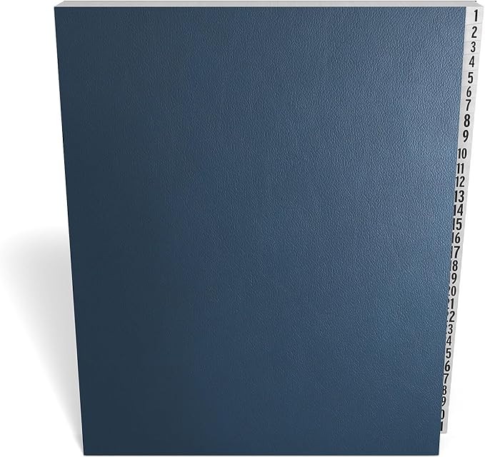 Staples Pressboard Indexed Desk File, Numerical Index 1–31, Blue, 2‑Pack – Desktop File Organizer for Office Documents