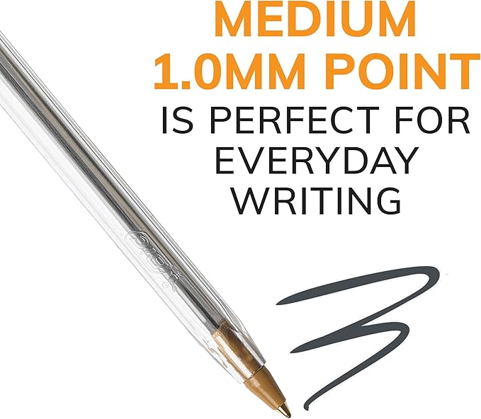 BIC Cristal Xtra Smooth Black Ballpoint Pens, Medium Point (1.0mm), 12-Count, Extra Smooth and Reliable Ballpoint Pens (Pack of 2)
