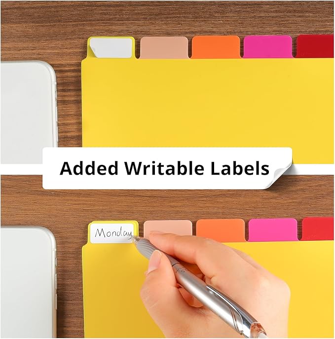 Binder Dividers with Tabs, 8 Tab Sturdy Plastic Dividers for 3 Ring Binder, Colorful Dividers for 3 Ring Binder Page Protectors, 3 Ring Binder Dividers with Tabs for School Office, 3 Set (24 Pcs)