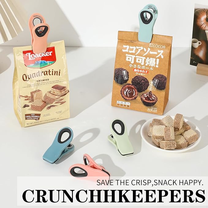 Chip Clips Bread Clips Bag Clips Magnetic Clips Chip Clip Chip Clips Bag Clips Food Clips Clips for Food Packages Chip Bag Clip (10pcs Warm Colored)