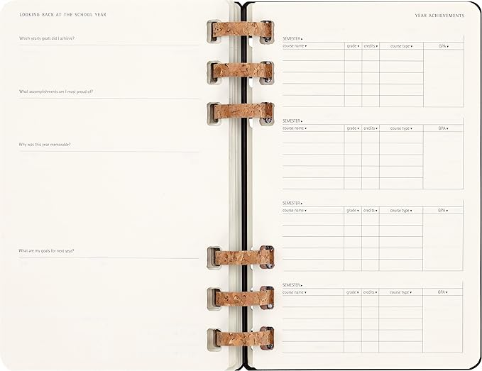 Moleskine 2024 Spiral Academic Planner, 12M, Large, Black, Hard Cover (5 x 8.25)
